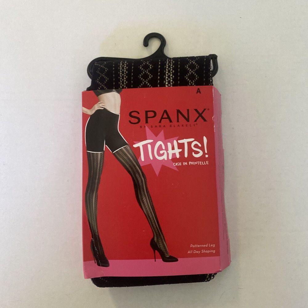 Spanx  size A CASE IN POINTELLE Black Tights Style New